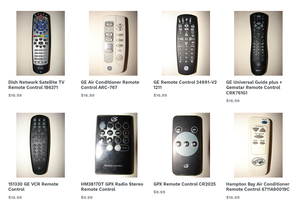 screenshot of Clickermart's replacement remote controls for sale in the store