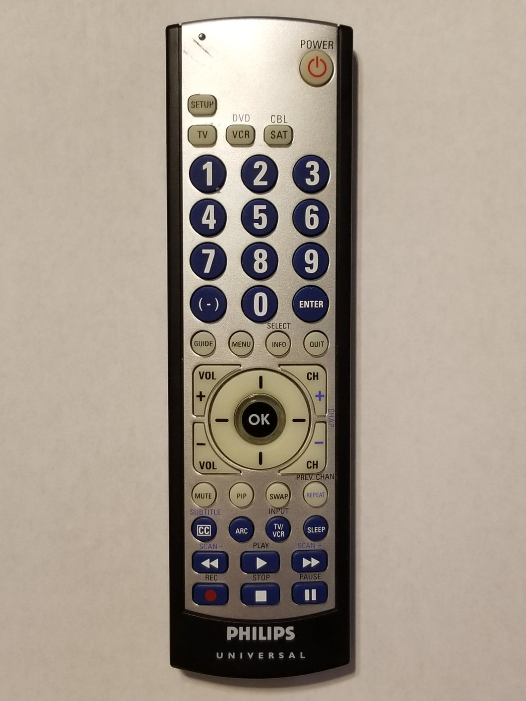 Philips Universal TV DVD VCR Satellite Cable Remote Control SRU3003WM/17 12/09 CL043