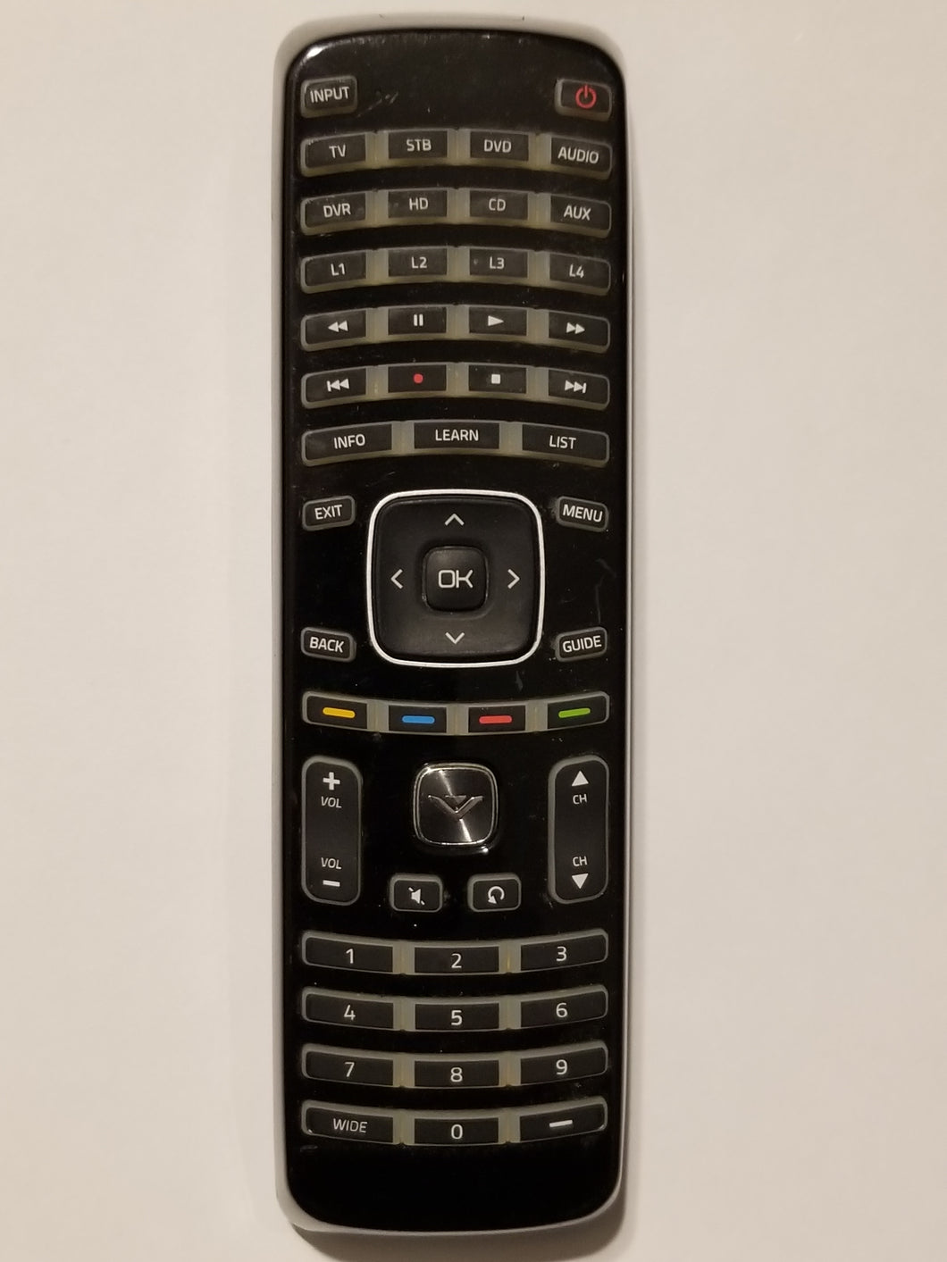 Vizio TV Remote Control frontal view