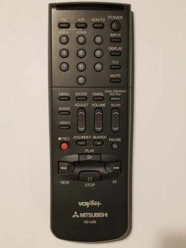 HS-U59 Mitsubishi VCRplus TV Remote Control frontal view