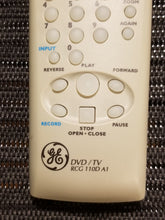 RCG 110D A1 GE DVD/TV Remote Control lower buttons and model number