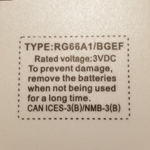 RG66A1/BGEF Pioneer Sevnille Air Conditioner Remote Control label