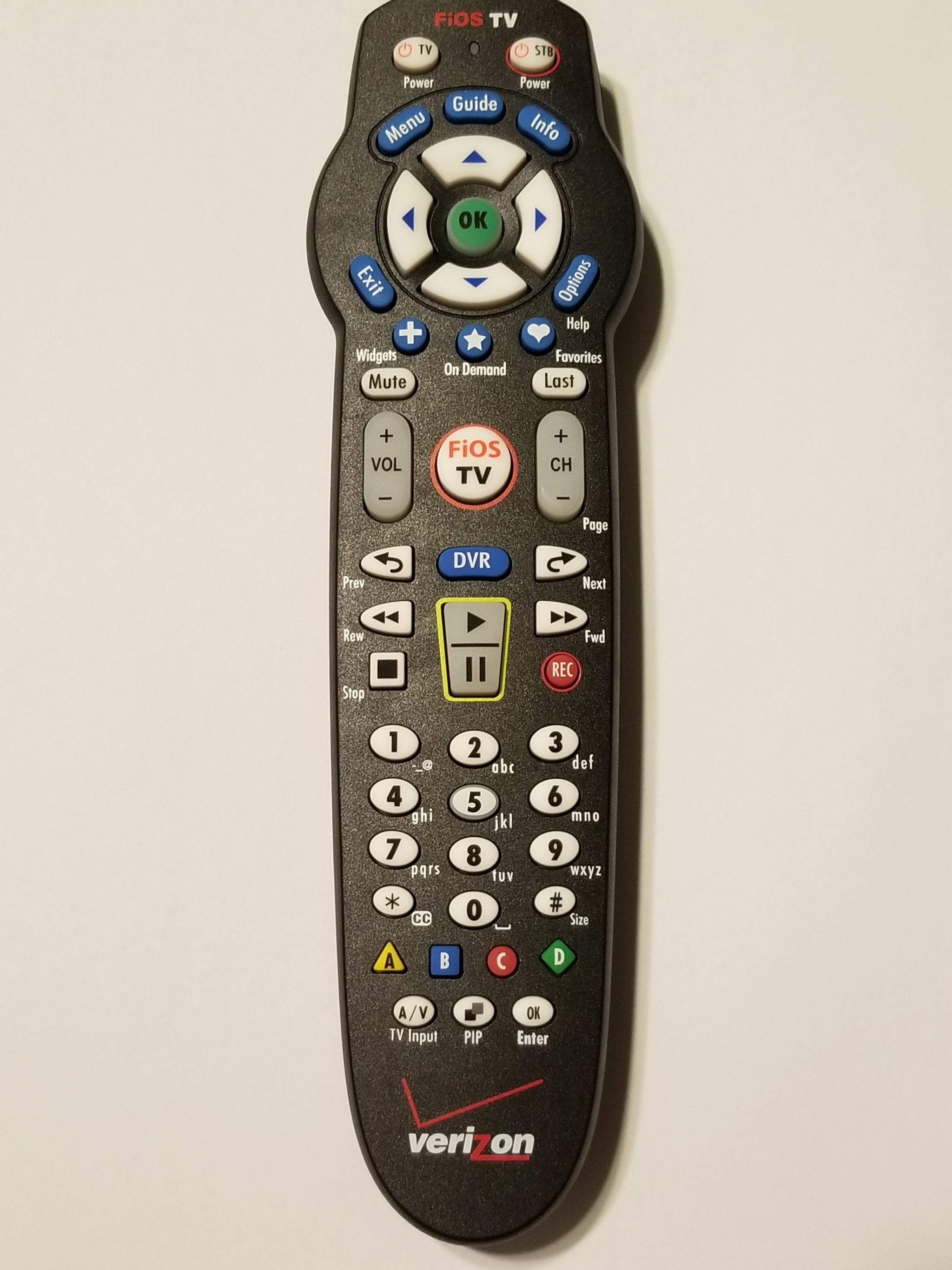 VZ P265v4 RC Verizon Fios TV DVR Remote Control RC2655007/01B Rev 4.0 ...