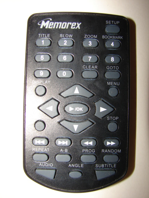 obverse image of Memorex DVD player Remote Control MVDP1085/1088/1102