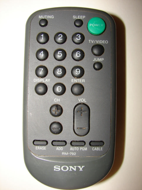 front image of the SONY TV Remote Control RM-792