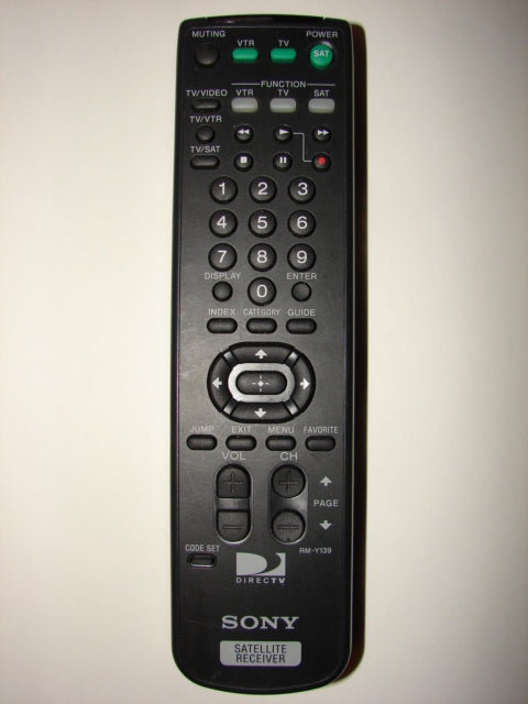 image of the front of the Sony Satellite Receiver DirecTV Remote Control RM-Y139
