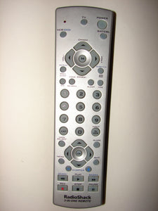 front of Radio Shack 3 in one TV DVD VCR Remote Control 15-2143