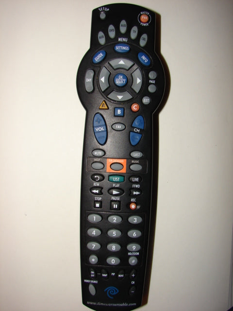 top view of the Time Warner Cable Box TV Remote Control 1055BC2-XXX-0001-0001 