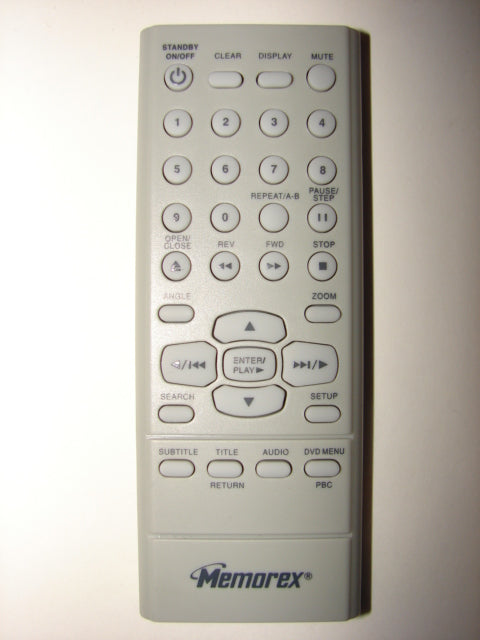 Memorex DVD player Remote Control CR2025 frontal view
