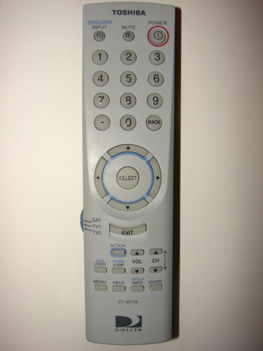 Toshiba DirecTV Satellite Remote Control CT-90116 front view