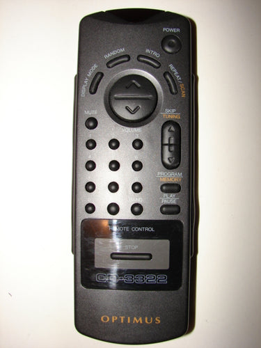 Optimus CD3322 CD Player Audio Stereo System Radio Remote Control frontal view