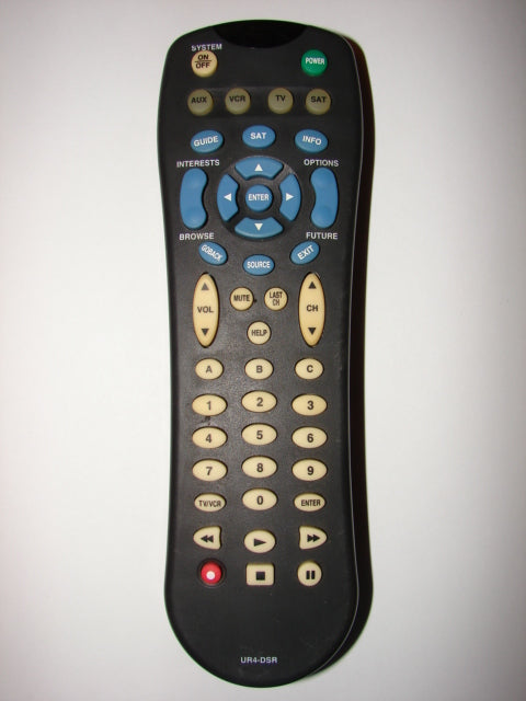 UR4-DSR Remote Control for TV VCR AUX SAT M13710080052673 front side view