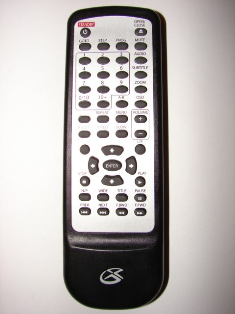 top view GPX Model D1816 DVD Player Remote Control