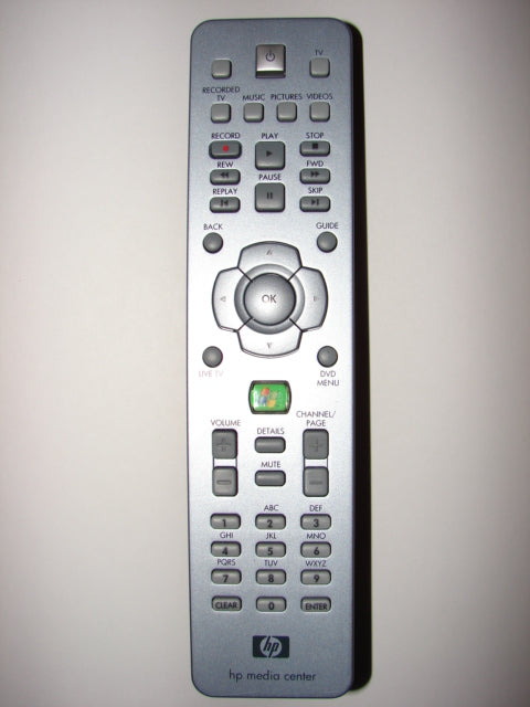 HP Media Center RC1314302/00 TV DVD Remote Control 5187-4055 3139 228 62611 frontal view
