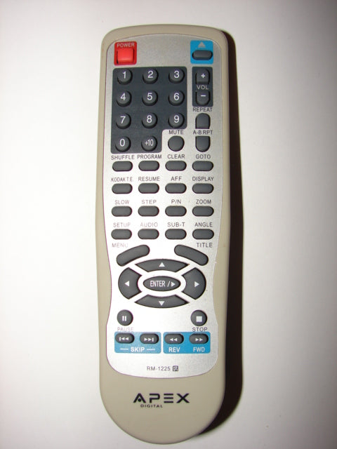 RM-1225 Apex Digital DVD player Remote Control front photo