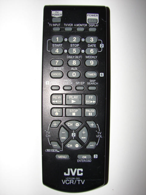 LP21138-001 JVC VCR/TV Remote Control front image