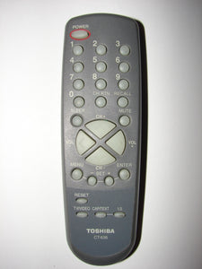 CT-836 Toshiba TV Remote Control top view image