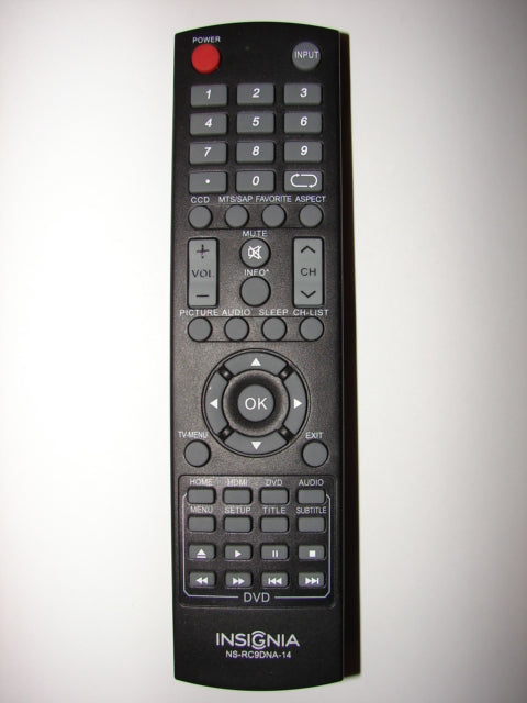 NS-RC9DNA-14 Insignia DVD Player Remote Control W6023-0145-0331 SW-0145 top photo