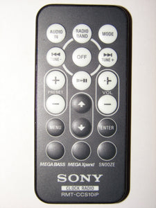 RMT-CCS10iP Sony Clock Radio Remote Control top side