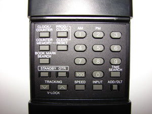 VSQS1047 Panasonic VCR Remote Control Unit K3V-004422 VCR programming buttons closeup