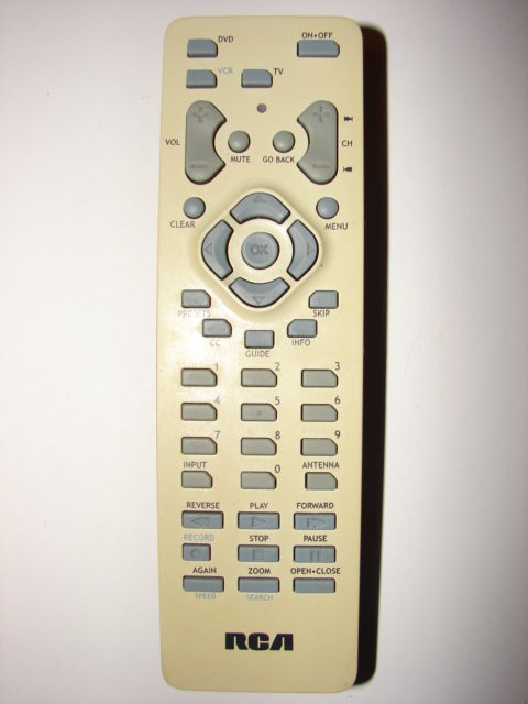 RCR3111TBM2 RCA White DVD Player Remote Control front view image