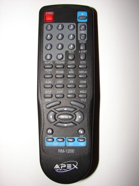 RM-1200 Apex Digital DVD Player Remote Control JUL8 080 083-3 J3-2 frontal image