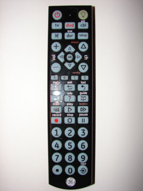 6177 24116-CL3 1351 4510-1 GE TV DVD Remote Control top view