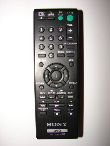 RMT-D197A Sony DVD Player Remote Control Y1120 239790 frontal view
