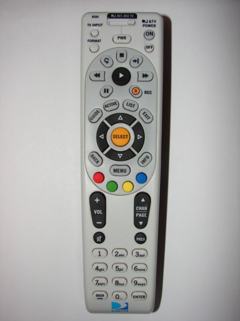 RC64 DirecTV Satellite TV Remote Control from the front