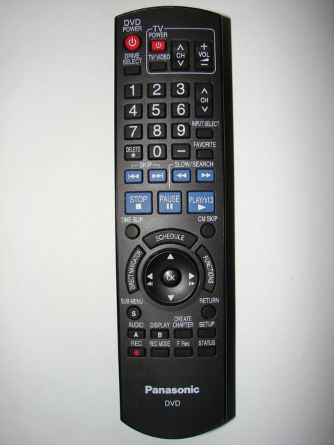 DMR-EZ48V Panasonic DVD Recorder Player Remote Control N2QAYB000196 S0810047 front