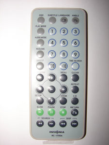 RC-1700A Insignia Remote Control for DVD Player