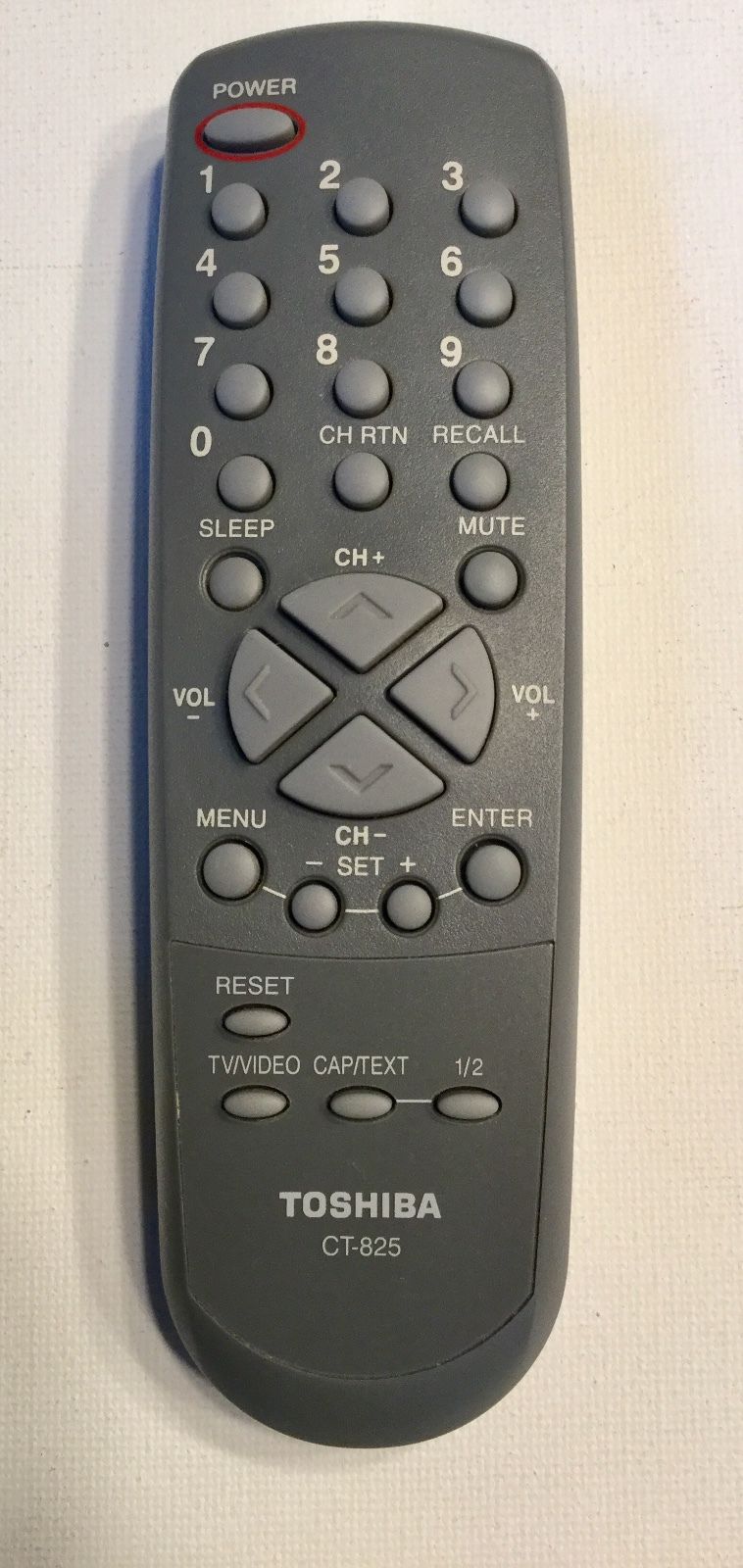 CT-825 Toshiba TV Remote Control front